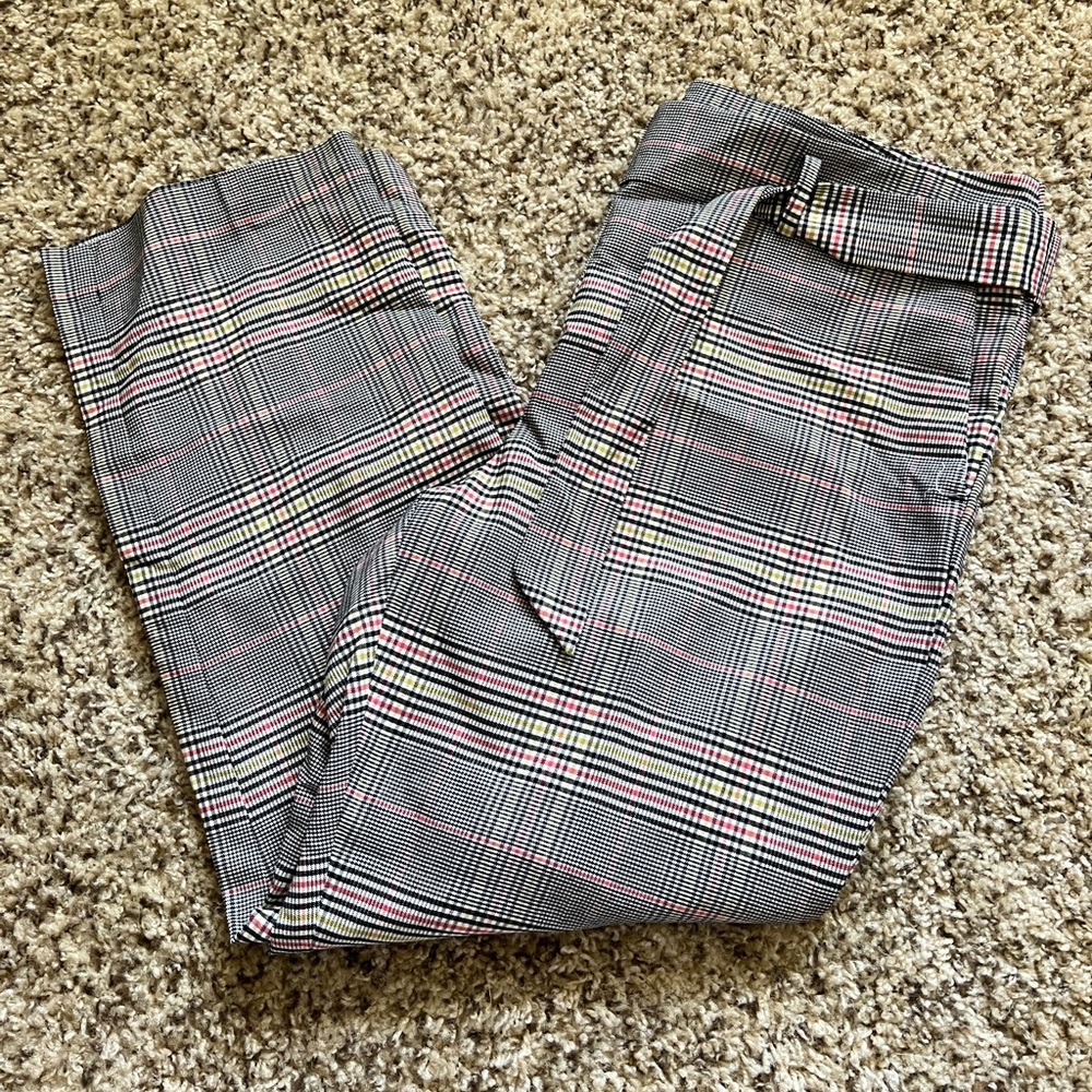 Women’s LOFT Straight Leg Plaid Dress Pants Size 14